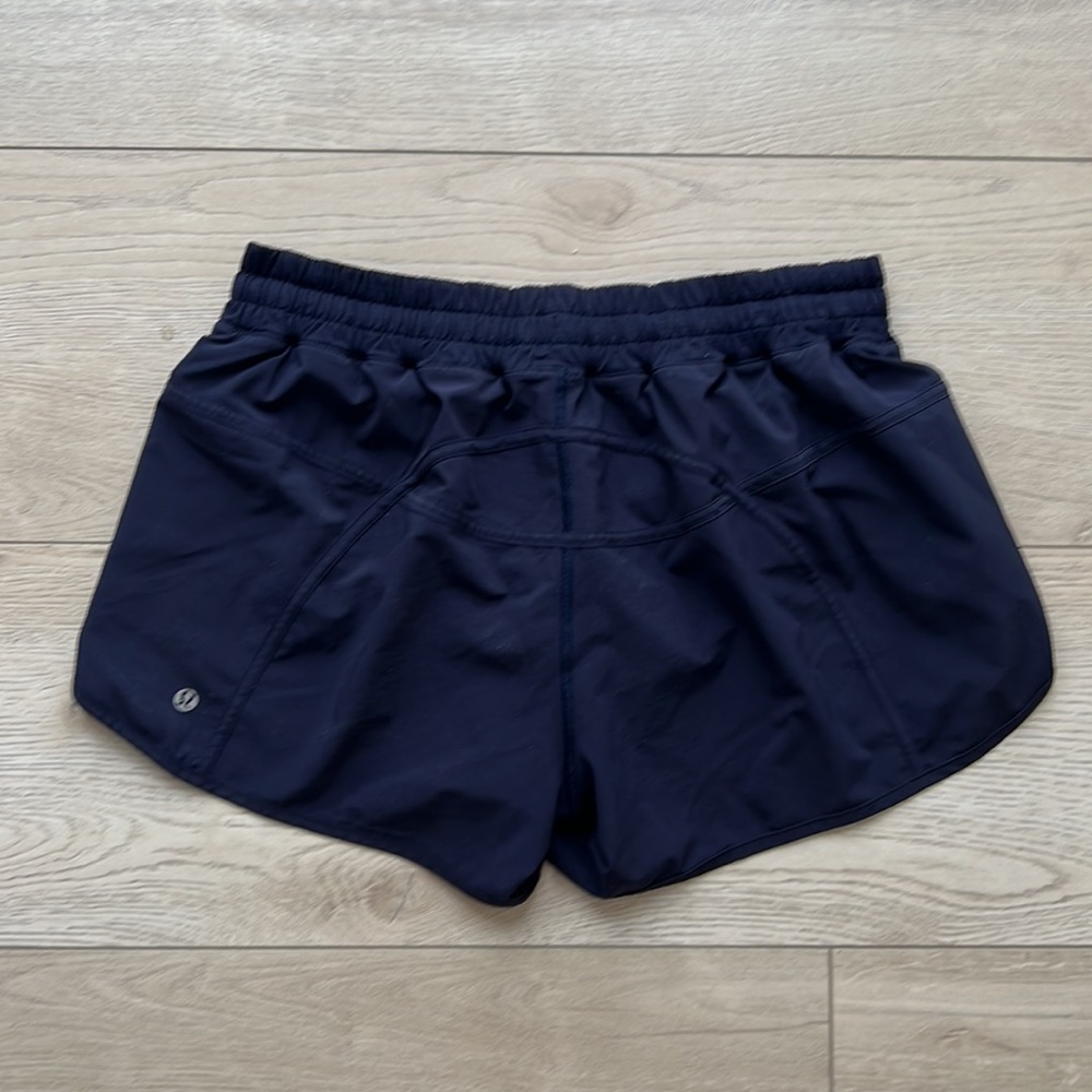 luluemon tracker shorts navy blue woman size 12